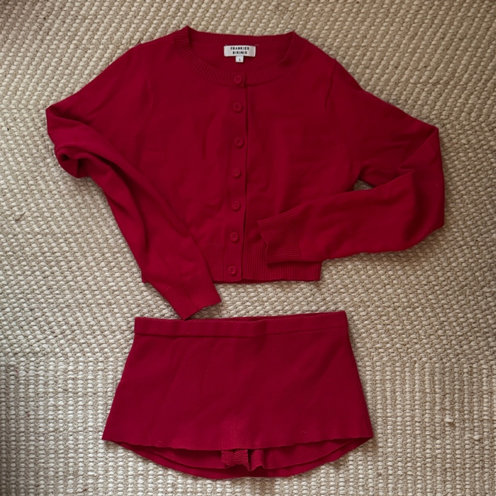 Frankie's Bikinis Red Skirt Set